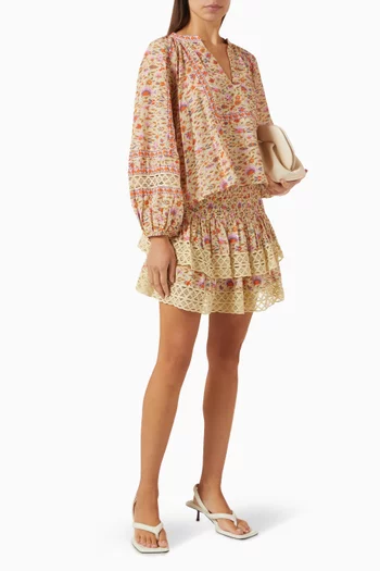 Soraya Smock Blouse in Cotton Blend