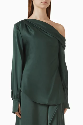 Alice One-shoulder Top in Satin