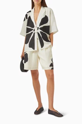 Sia Floral-print Shorts in Linen