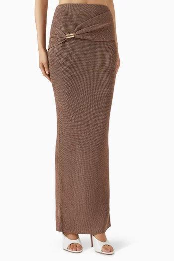 Asymmetrical Maxi Skirt in Knit