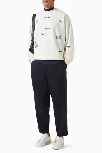 سويت شيرت بطبعة شعار الماركة قطن