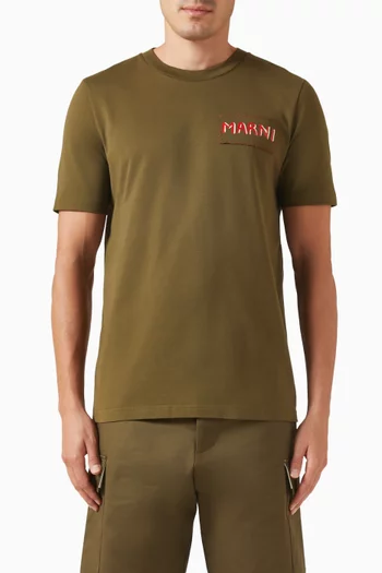 Logo Label T-shirt in Cotton