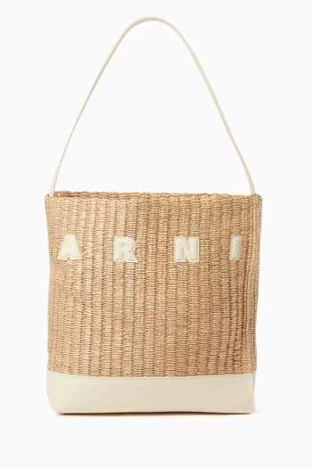 Museo Hobo Bag in Raffia & Leather