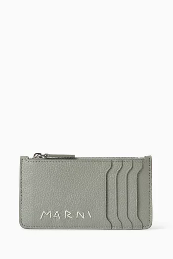 Mending Logo Card Case in Leather