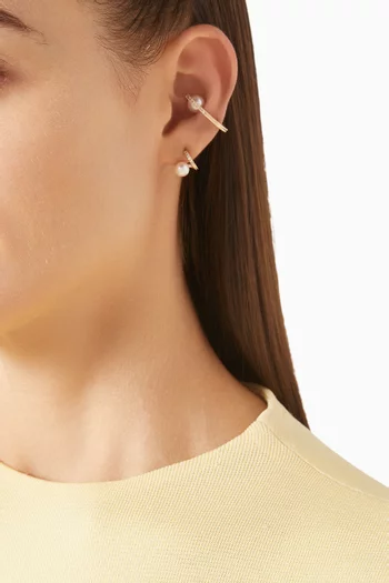 Beluga Single Diamond Ear Cuff in 10kt Gold