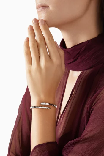 سوار سيربنتي فايبر مرصع بالماس ذهب أبيض عيار 18