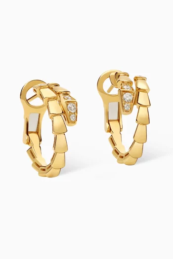Serpenti Viper Diamond Earrings in 18kt Gold