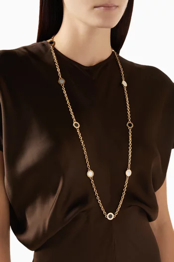 قلادة بولغاري بولغاري مرصعة بعرق اللؤلؤ وأونيكس ذهب عيار 18