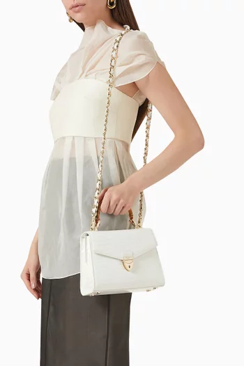 حقيبة ماي فير 2 متوسطة بيد علوية جلد بنقشة جلد التمساح