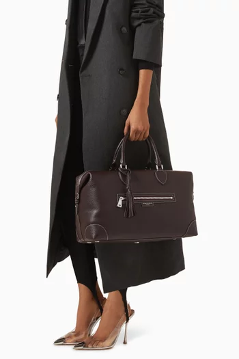 حقيبة عمل هدسون كبيرة للسفر جلد حبيبي