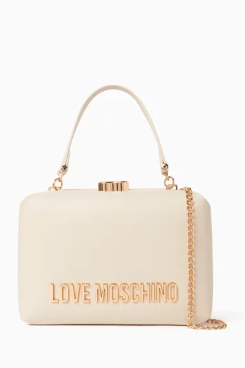 Logo Top-handle Bag in Faux Leather