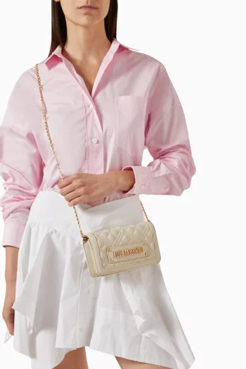Small Crossbody Bag in Quilted Faux Leather
