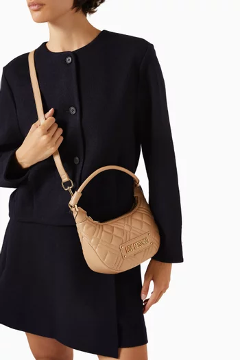 حقيبة كتف صغيرة جلد صناعي مبطّن