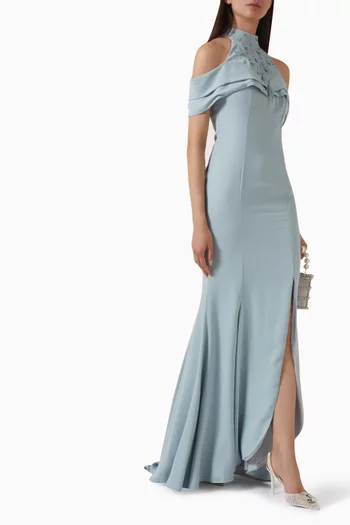 Embellished Dress in Crepe