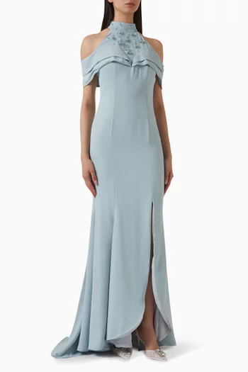 Embellished Dress in Crepe