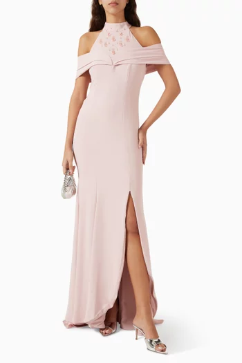 Embellished Dress in Crepe