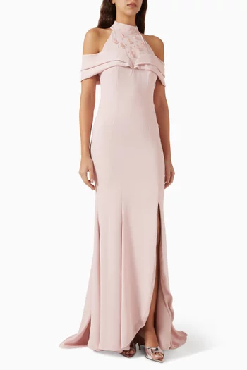 Embellished Dress in Crepe