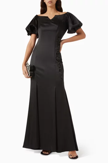 Embellished Dress in Crepe