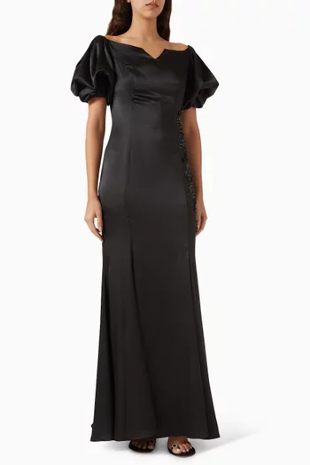 Embellished Dress in Crepe