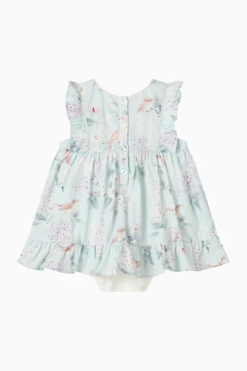 Madelyn Printed Overlay Dress in Cotton