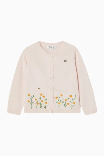 Tess Embroidered Cardigan in Organic Cotton