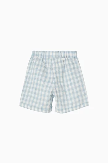 شورت أكسل بنقشة مربعات قطن