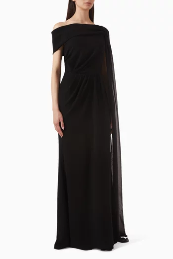 Cape-sleeve Dress in Lurex-jersey