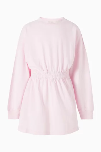 فستان بنمط تي شيرت وطبعة شعار الماركة