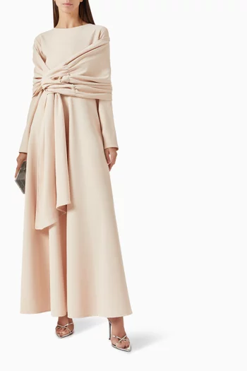 Long-sleeved Gown in Crepe