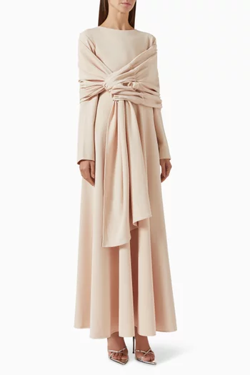 Long-sleeved Gown in Crepe