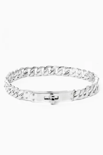 Unused Large Kelly Gourmette Bracelet in Metal