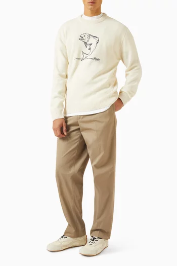 Fishing-print Sweater in Knit