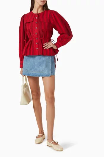 Charlize Striped Blouse in Organic-cotton