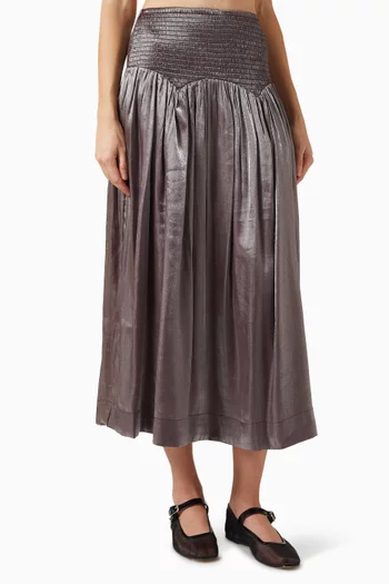 Layla Midi Skirt in Satin