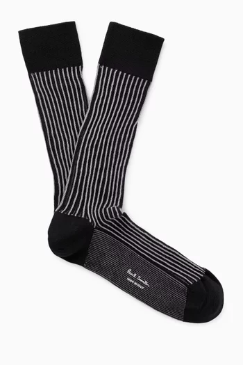 Lenny Striped Socks in Cotton Blend