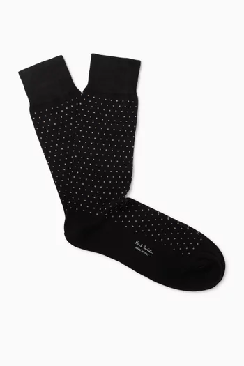 Polka-dot Socks in Cotton-knit