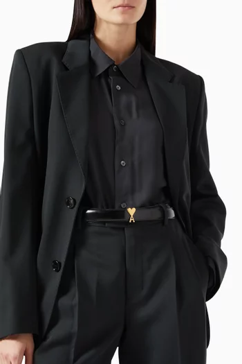 حزام بإبزيم آمي دي كور جلد لامع