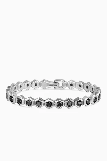 Hex Pavé Tennis Bracelet in Sterling Silver