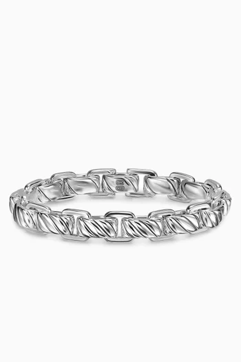 Sculpted Cable Link Bracelet in Sterling Silver