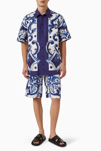 Printed Shirt in Poplin