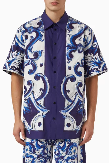 Printed Shirt in Poplin