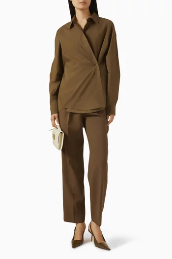 Ornella Side-button Oversized Shirt in Cotton