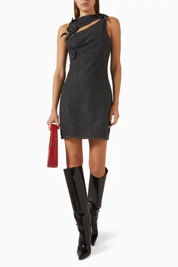 فستان قصير مزين بزهور