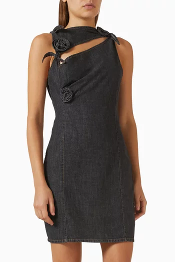 فستان قصير مزين بزهور