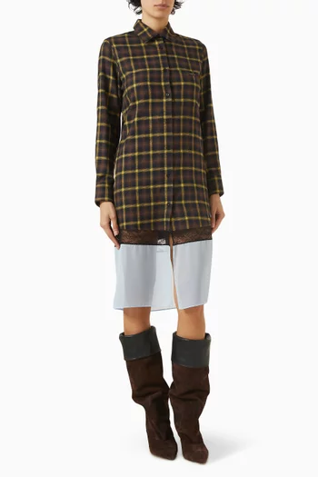 فستان متعدد الطبقات صوف فلانيل