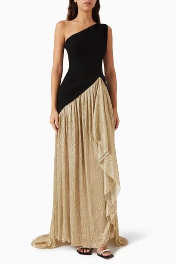 Asymmetrical Grace Draped Maxi Dress