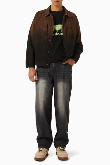 Dipped Chore Jacket in Cotton Twill