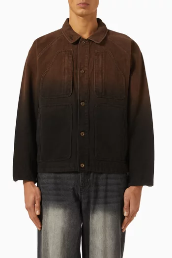 Dipped Chore Jacket in Cotton Twill