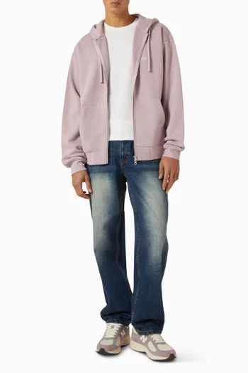 Cursive Small Logo Zip Hoodie in Cotton-blend