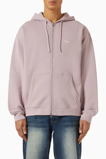 Cursive Small Logo Zip Hoodie in Cotton-blend